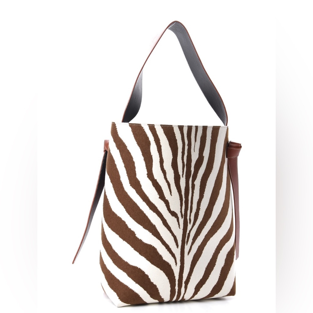 Rare Céline Phoebe Philo twisted cabas zebra pattern pony hair
